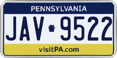 PA license plate JAV9522