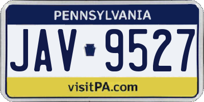 PA license plate JAV9527