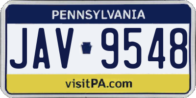 PA license plate JAV9548