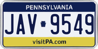 PA license plate JAV9549