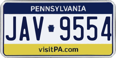 PA license plate JAV9554