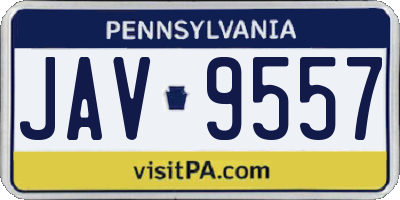 PA license plate JAV9557