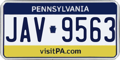 PA license plate JAV9563