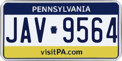 PA license plate JAV9564