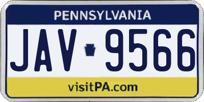 PA license plate JAV9566