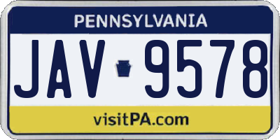 PA license plate JAV9578