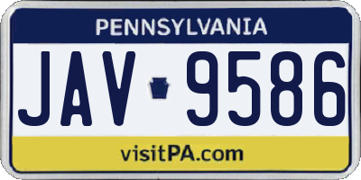 PA license plate JAV9586