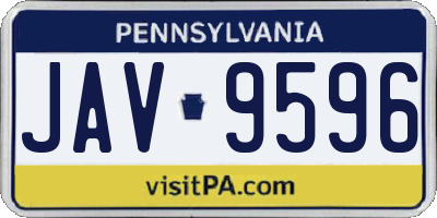 PA license plate JAV9596