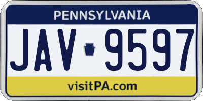 PA license plate JAV9597