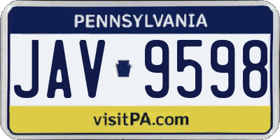 PA license plate JAV9598