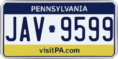 PA license plate JAV9599