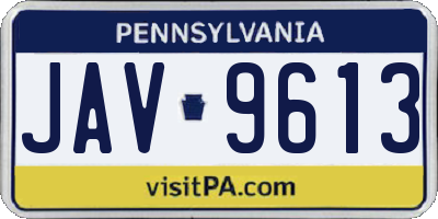 PA license plate JAV9613