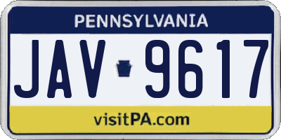 PA license plate JAV9617