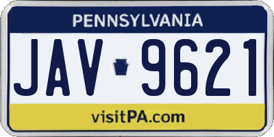 PA license plate JAV9621