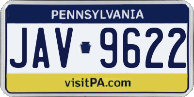 PA license plate JAV9622