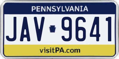 PA license plate JAV9641