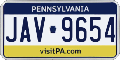 PA license plate JAV9654