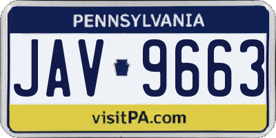 PA license plate JAV9663