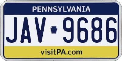 PA license plate JAV9686