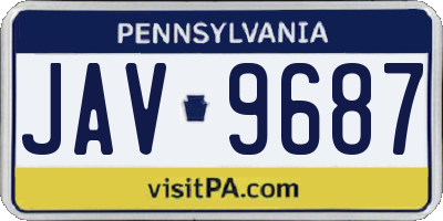 PA license plate JAV9687