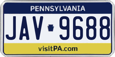 PA license plate JAV9688