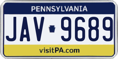 PA license plate JAV9689