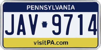 PA license plate JAV9714
