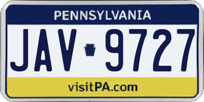 PA license plate JAV9727