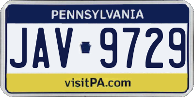 PA license plate JAV9729