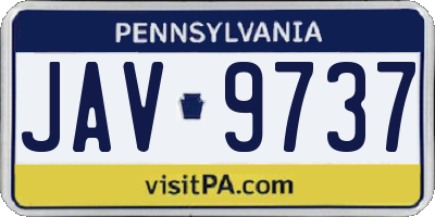 PA license plate JAV9737