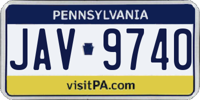 PA license plate JAV9740