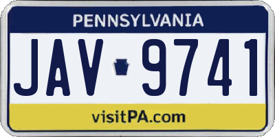 PA license plate JAV9741