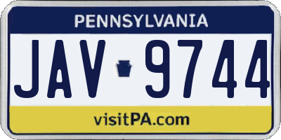 PA license plate JAV9744