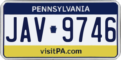 PA license plate JAV9746