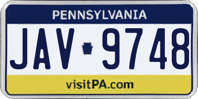 PA license plate JAV9748