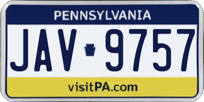 PA license plate JAV9757