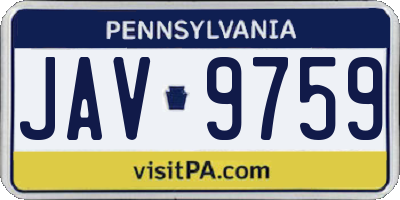 PA license plate JAV9759