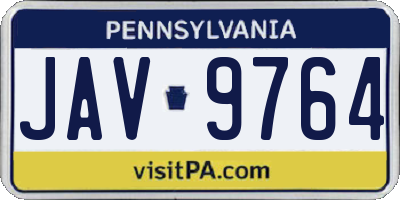PA license plate JAV9764