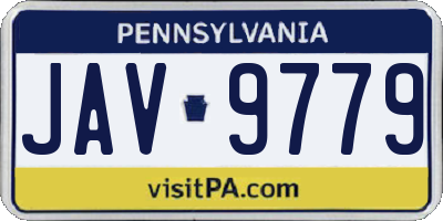 PA license plate JAV9779