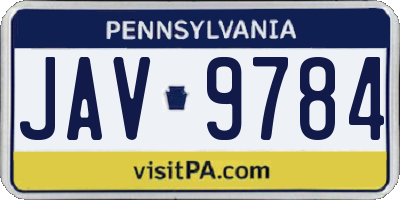 PA license plate JAV9784