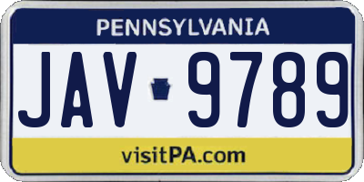 PA license plate JAV9789