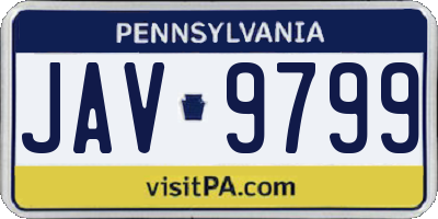 PA license plate JAV9799