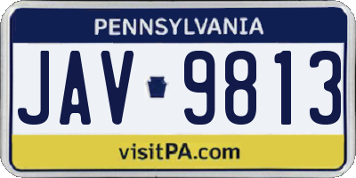 PA license plate JAV9813
