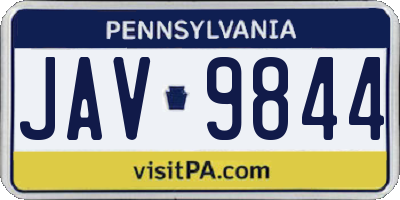 PA license plate JAV9844