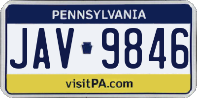 PA license plate JAV9846