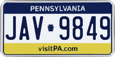 PA license plate JAV9849