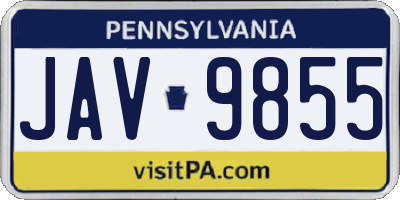 PA license plate JAV9855