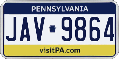 PA license plate JAV9864