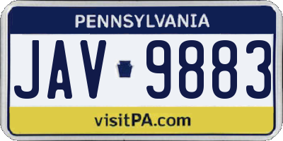 PA license plate JAV9883