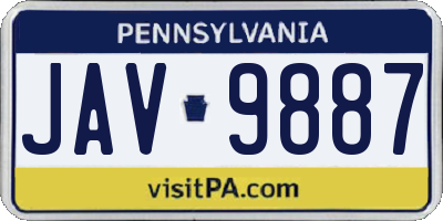 PA license plate JAV9887